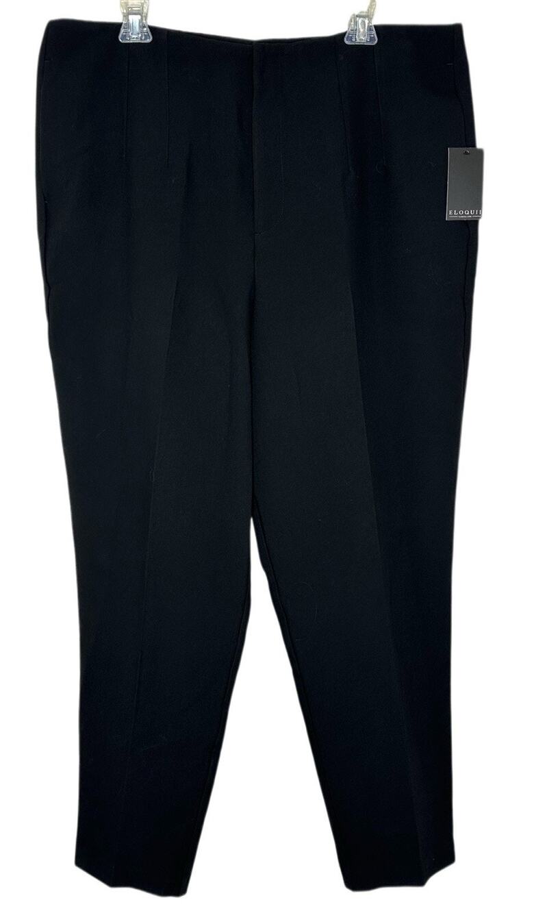 Eloquii Womenโs Black Slim Leg Trouser Dress Pants Size 16 NEW